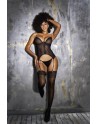 bustier dentelle noire avec portejarretelles et string assorti de mapalé lingerie