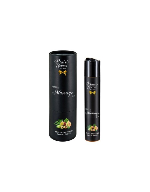 votre  en cosmétiques intimes plaisir secret vous propose cette huile de massage fruits exotiques 60ml