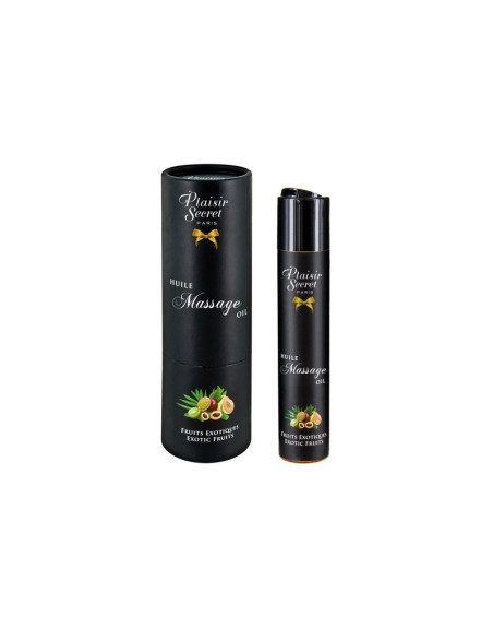 votre  en cosmétiques intimes plaisir secret vous propose cette huile de massage fruits exotiques 60ml