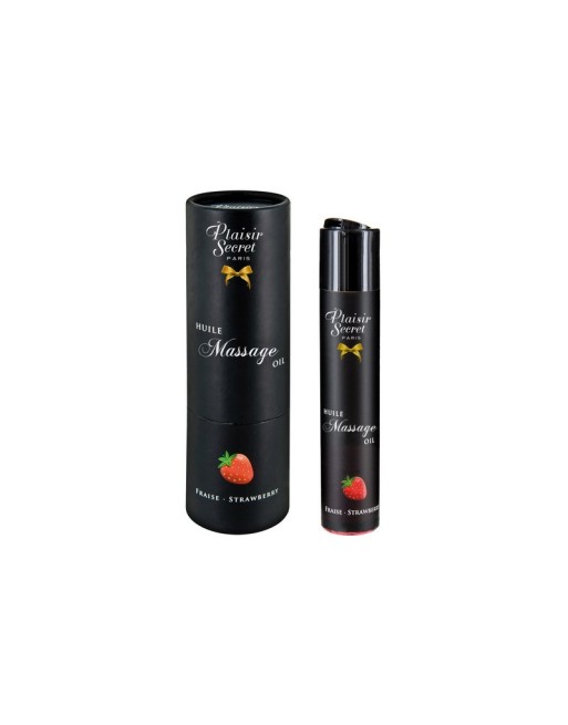 votre  en cosmétiques intimes plaisir secret vous propose cette huile de massage fraise 60ml