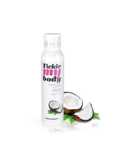 mousse crépitante de massage tickle my body au noix de coco