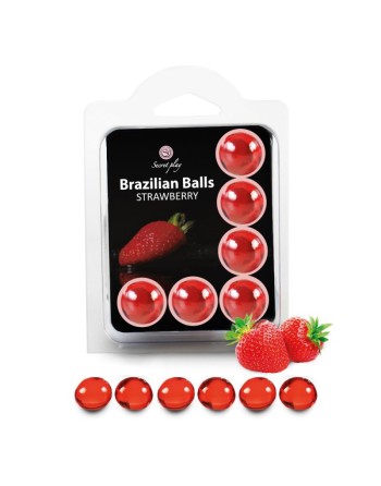 6 billes de massage brazilian balls au parfum fraise 33867