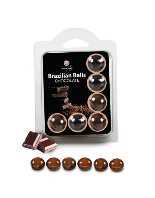 boîte de 6 brazilian balls  huile de massage au parfum chocolat 