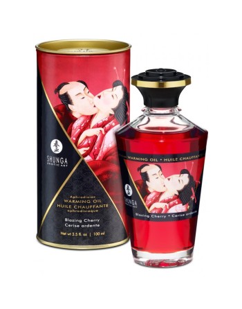  shunga : huile chauffante comestible cerise ardente