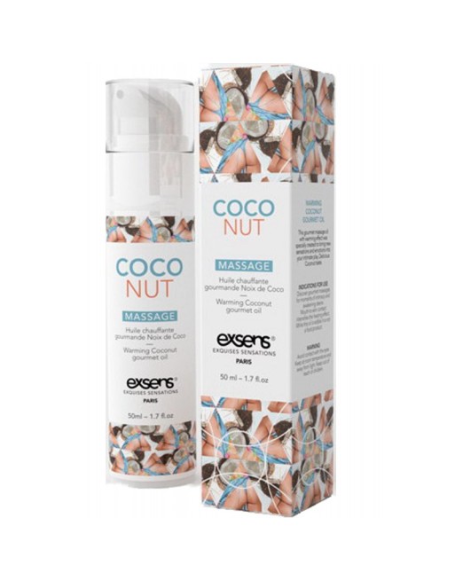  exsens : huile de massage chauffante gourmande noix de coco 50ml