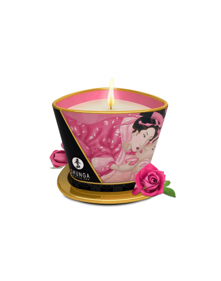  cosmetiques intimes  marque shunga  bougie de massage lueur et caresses  aphrodisia / rose