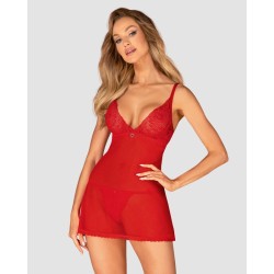 chilisa babydoll et string  rouge par tendance sensuelle