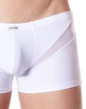  lingerie homme : boxer blanc avec bandes résille