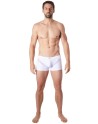  lingerie homme : boxer blanc avec bandes résille