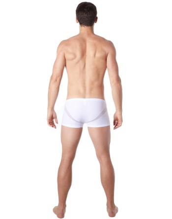  lingerie homme : boxer blanc avec bandes résille