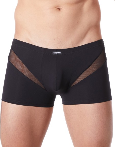  lingerie homme : boxer noir avec bandes résille