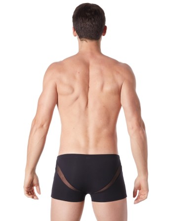  lingerie homme : boxer noir avec bandes résille