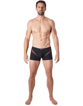  lingerie homme : boxer noir avec bandes résille