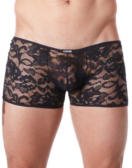  lingerie homme : boxer noir dentelle