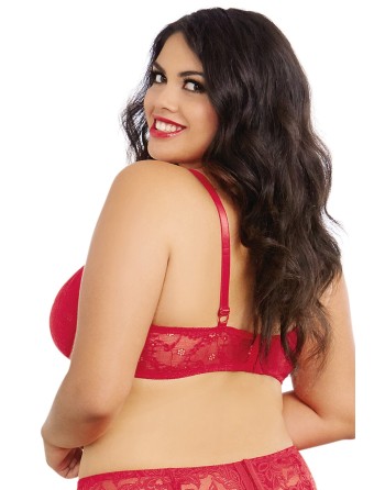  lingerie sexy : soutiengorge rouge seins nus grande taille