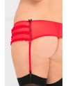  lingerie : portejarretelles string grande taille rouge