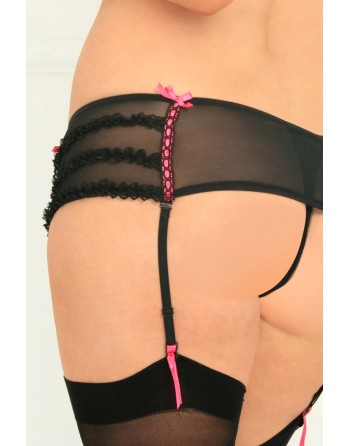  lingerie : portejarretelles string grande taille noir