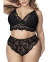 soutiengorge dentelle sexy et culotte taille haute pour femme ronde