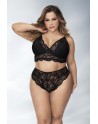 soutiengorge dentelle sexy et culotte taille haute pour femme ronde