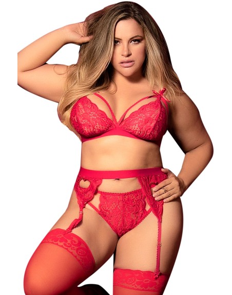  mapalé : ensemble 3 pièces grande taille rouge