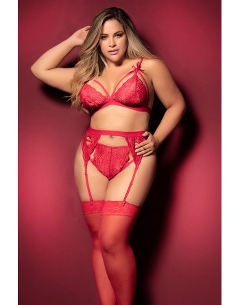  mapalé : ensemble 3 pièces grande taille rouge