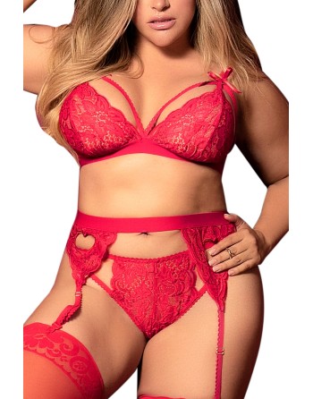  mapalé : ensemble 3 pièces grande taille rouge