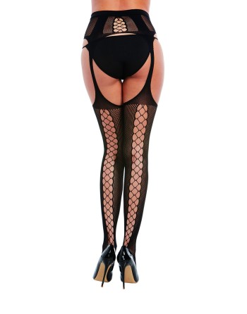 collant noir avec un effet porte jarretelles en chez la marque deamgirl lingerie