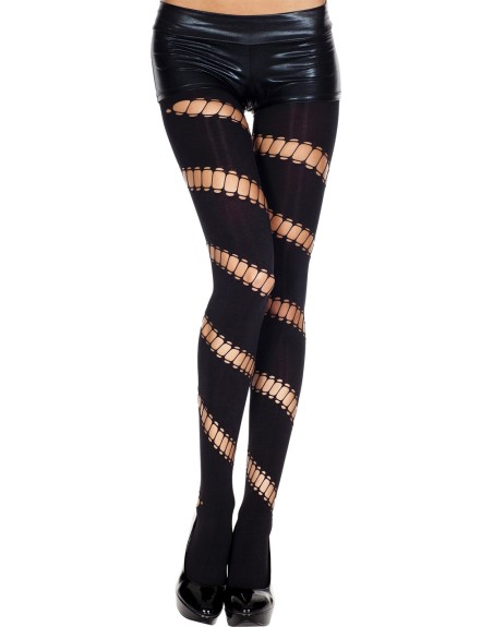  music legs : collant legging noir avec ouvertures