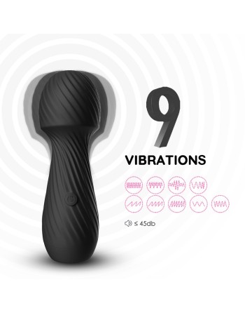  de vibromasseur de massage noir en avec 9 modes de vibrations, marque dreamy toys