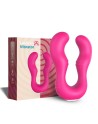 double gode rose avec 9 moteurs sur chaque côtés pour couple de femmes, sex toys lesbiennes dreamy toys