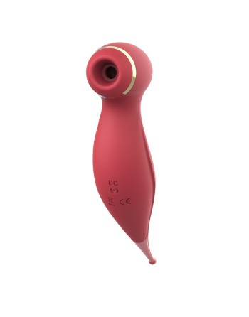 vibromasseur 2 en 1 rouge, avec 7 modes de vibration et 10 modes de vibration