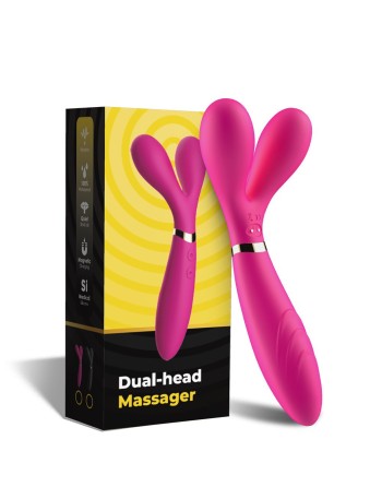 vibromasseur wand rose en forme de y avec 3 moteurs dans chaque branche, usb de la marque dreamy toys