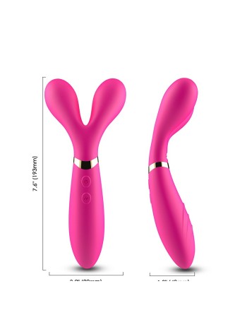 vibromasseur wand rose en forme de y avec 3 moteurs dans chaque branche, usb de la marque dreamy toys