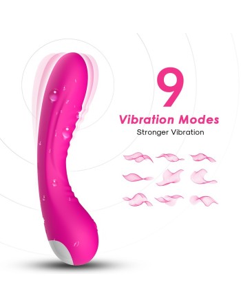  vibromasseur usb en silicone médical rose avec 9 modes de vibration en 