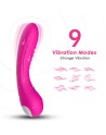  vibromasseur usb en silicone médical rose avec 9 modes de vibration en 