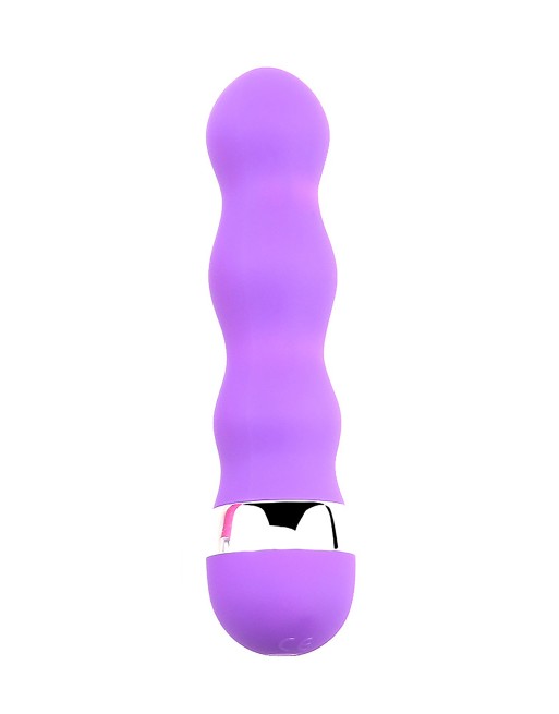  en en mini vibromasseur violet avec une forme ondulée pour des plaisir plus intenses.