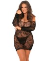  lingerie grande taille robe noire résille