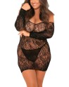  lingerie grande taille robe noire résille