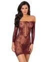  lingerie : nuisette bordeaux extensible manches 3/4