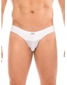 string blanc de la marque lookme sousvêtement pour homme avec large ceinture et formes géométrique.