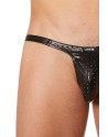  lingerie look me : slip noir simili cuir