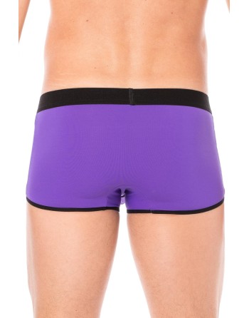  mini pants violet avec ceinture élastique et fermeture éclair pour homme