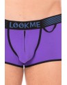  mini pants violet avec ceinture élastique et fermeture éclair pour homme