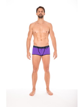  mini pants violet avec ceinture élastique et fermeture éclair pour homme