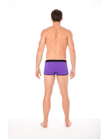  mini pants violet avec ceinture élastique et fermeture éclair pour homme