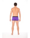  mini pants violet avec ceinture élastique et fermeture éclair pour homme