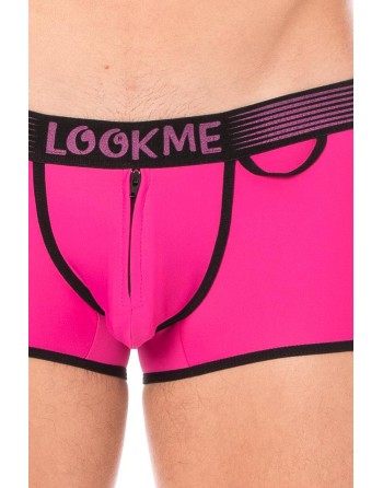  mini pants magenta avec ceinture élastique et fermeture éclair pour homme