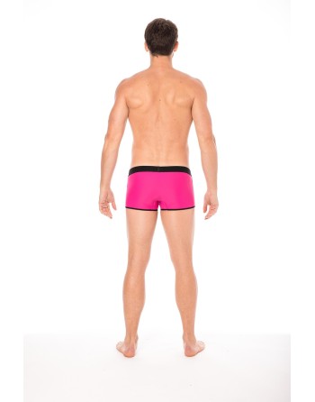  mini pants magenta avec ceinture élastique et fermeture éclair pour homme