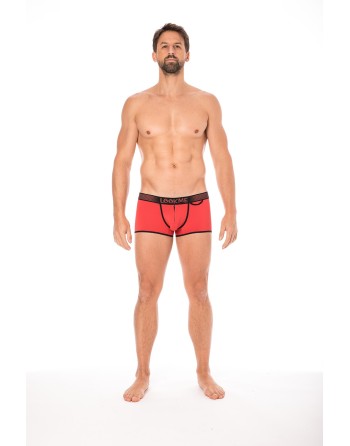  mini pants rouge avec ceinture élastique et fermeture éclair pour homme