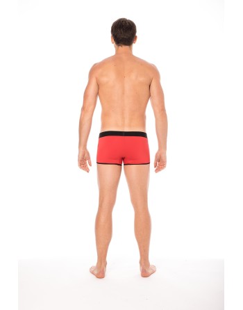  mini pants rouge avec ceinture élastique et fermeture éclair pour homme